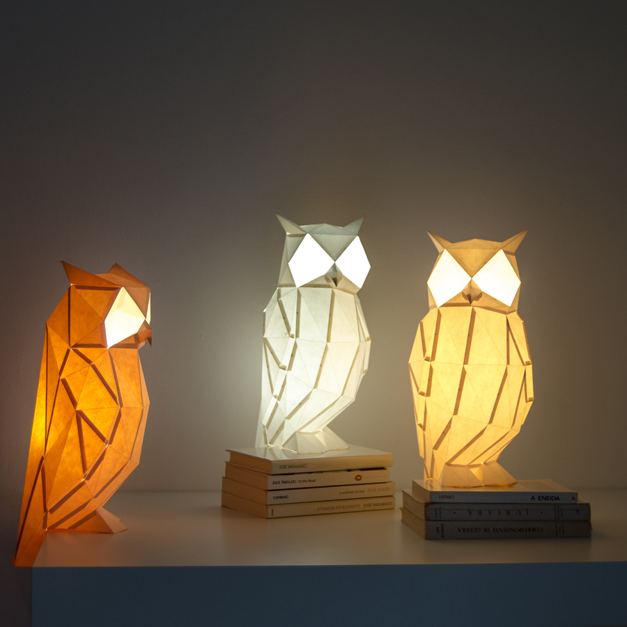 Origami Lamp, การพับกระดาษ Origama, OWL paperlamps, DIY papercraft , DIY กระดาษ, DIY โคมไฟ
