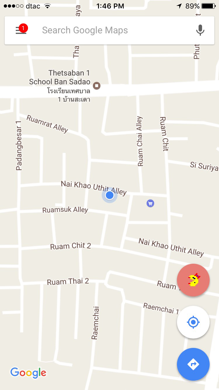 Pacman, Pacman บน Google Map