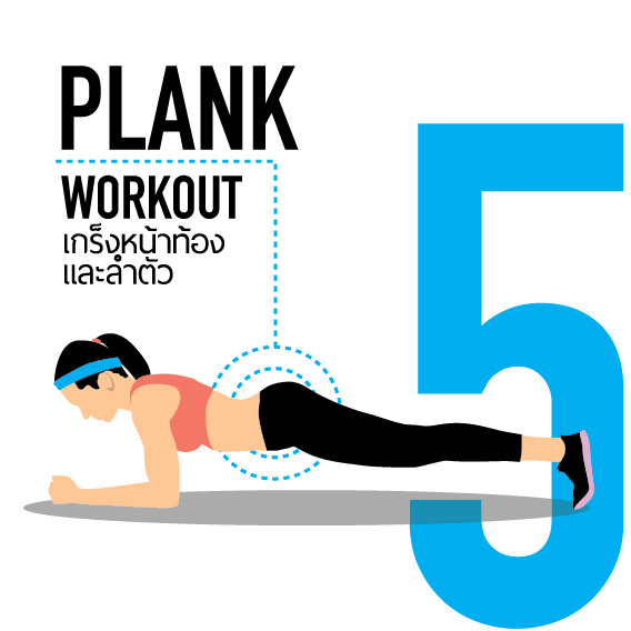 เกร็งหน้าท้อง และลำตัว (Plank)